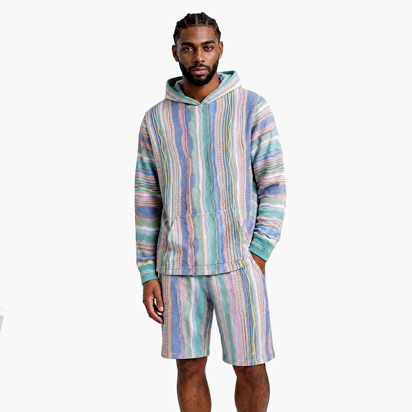 COOGI Light Weight Hoody tricotat roz-galben bumbac