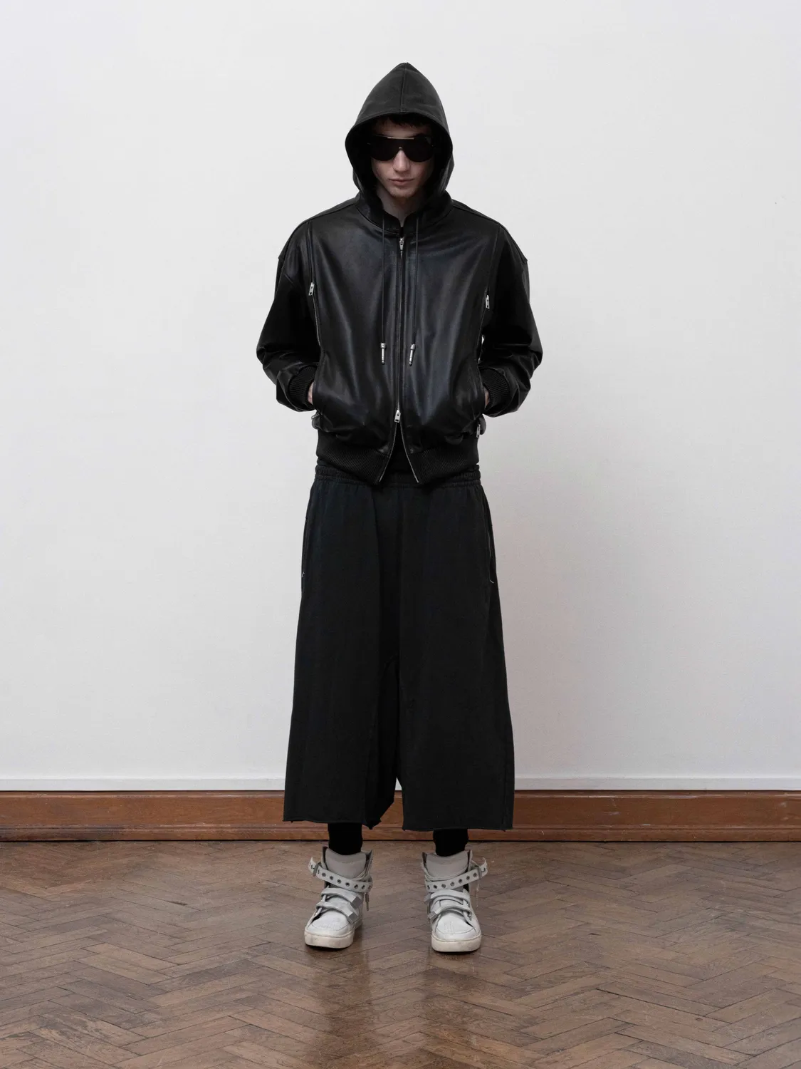 Enrage Audio geacă piele neagră oversize