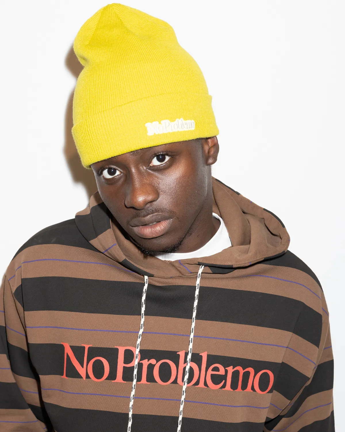 No Problemo Mini Problemo Beanie căciulă galben tricotată