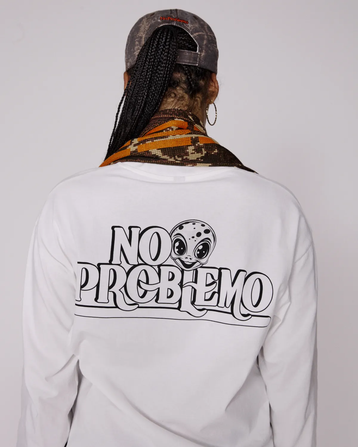 No Problemo Stickers Ls Tee bluză albă bumbac mâneca lunga