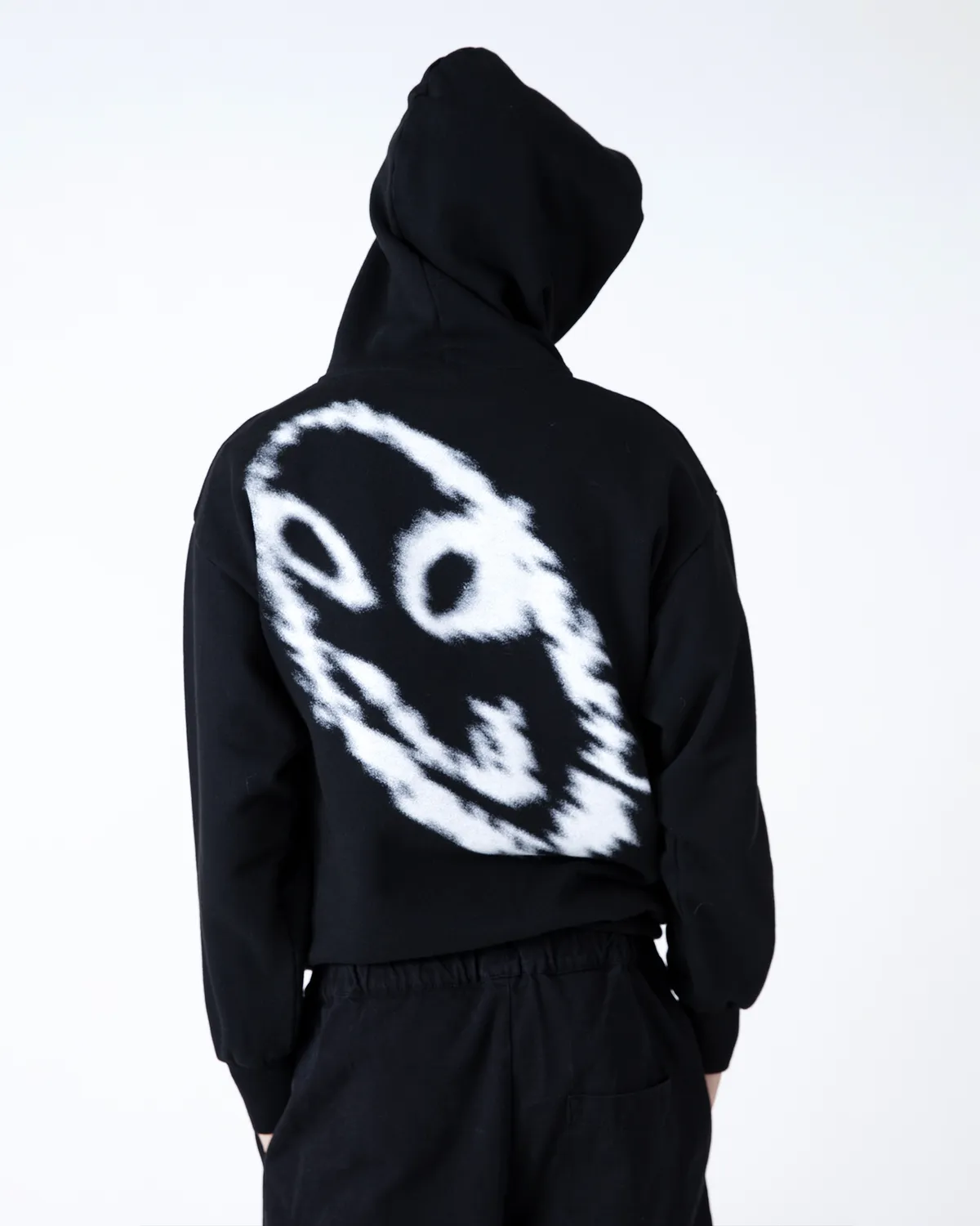 No Problemo Smile Away Hoodie hanorac negru bumbac