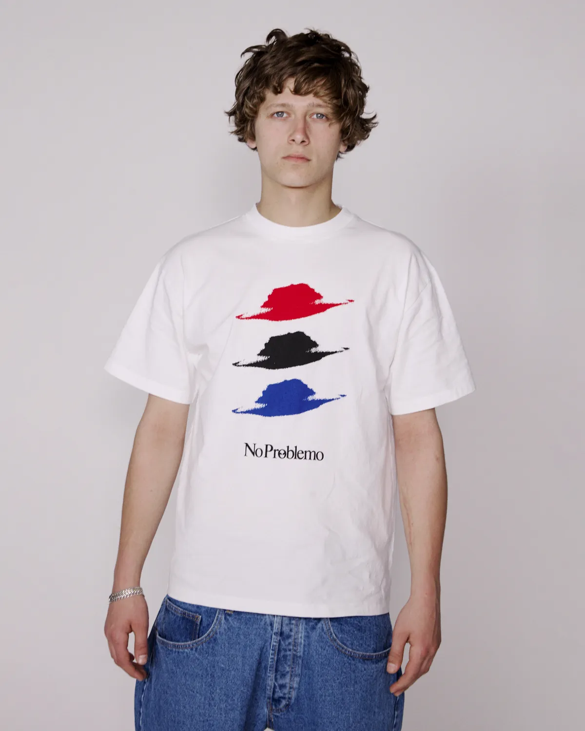 No Problemo Wiley Ufo SS Tee tricou alb bumbac greu