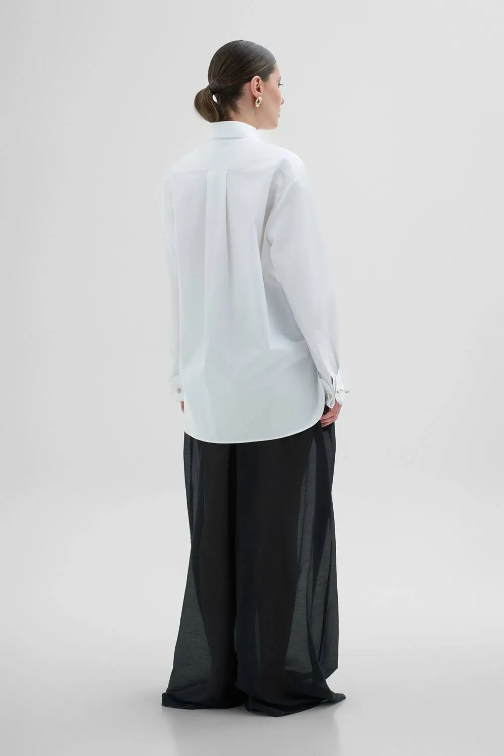 Dualitae Lucie Oversize camasa bej bumbac ceremonie