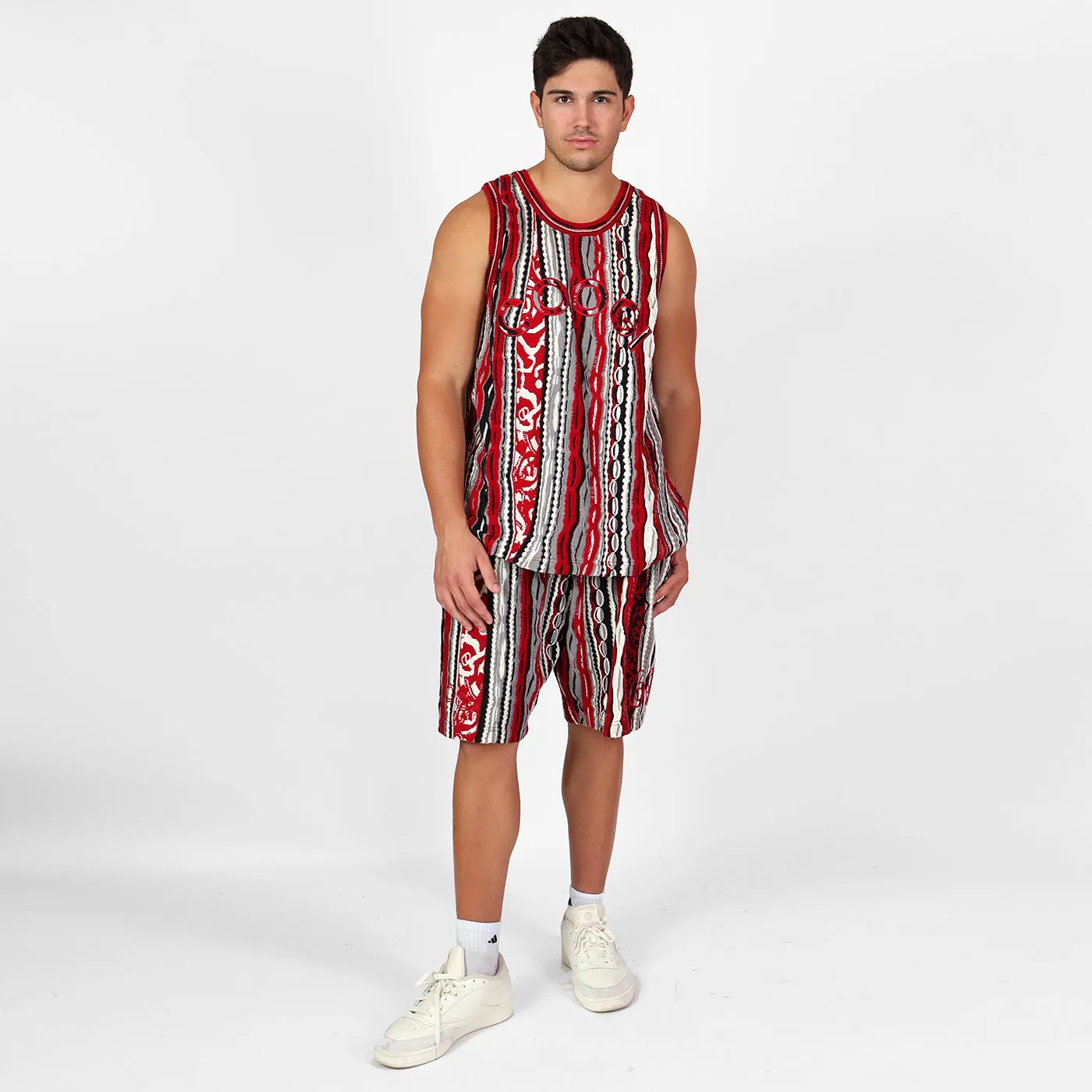 COOGI Basketball Jersey maiou rosu-negru bumbac