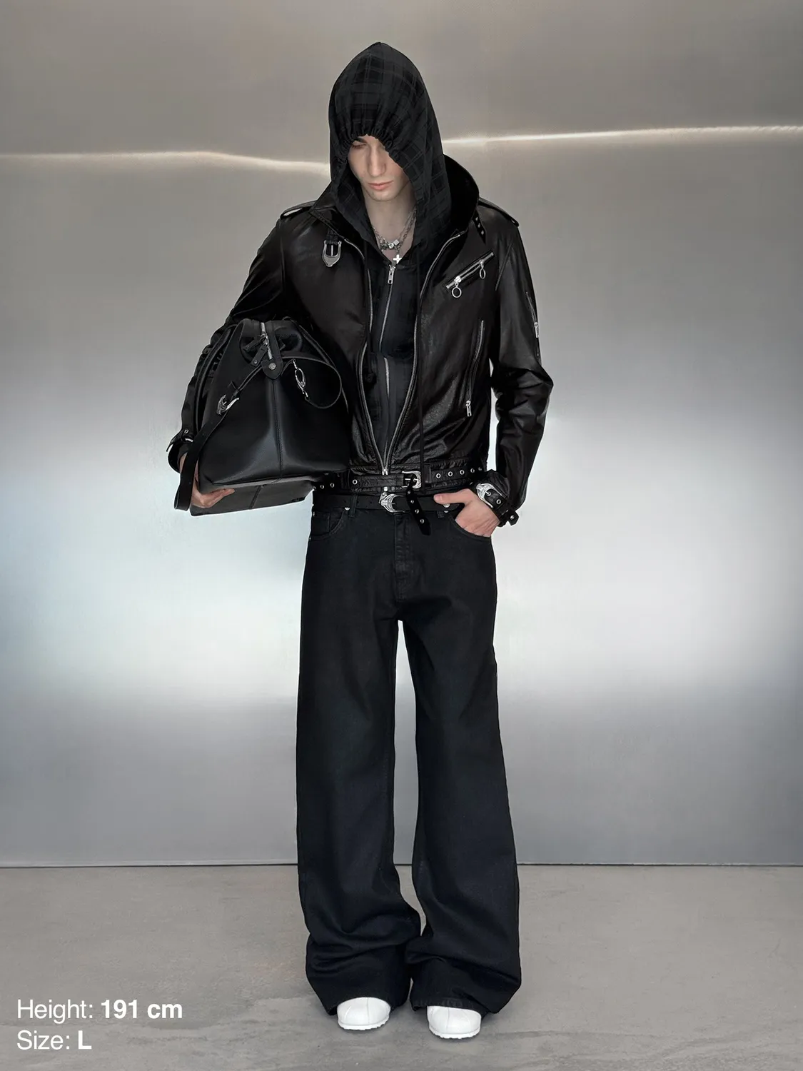 Enrage Strap Leather Jacket geacă piele yak neagră