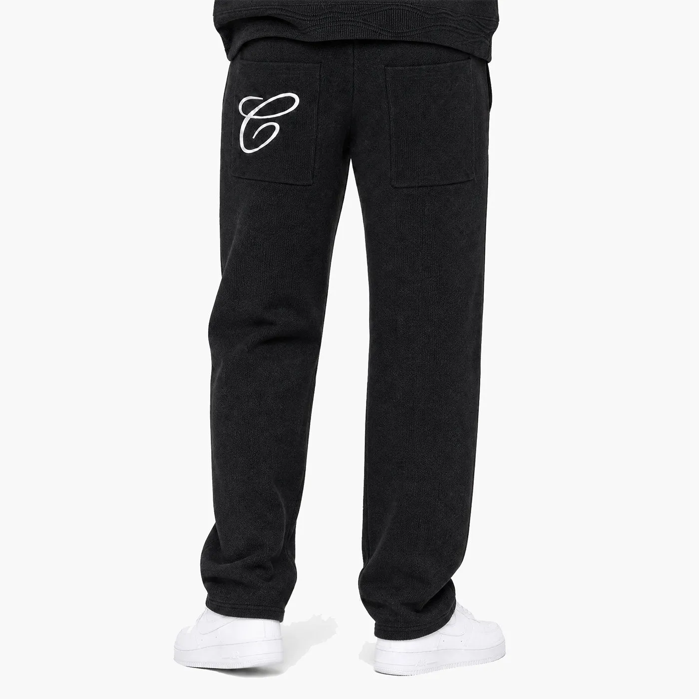 COOGI Heavy Weight Knit pantaloni negri bumbac
