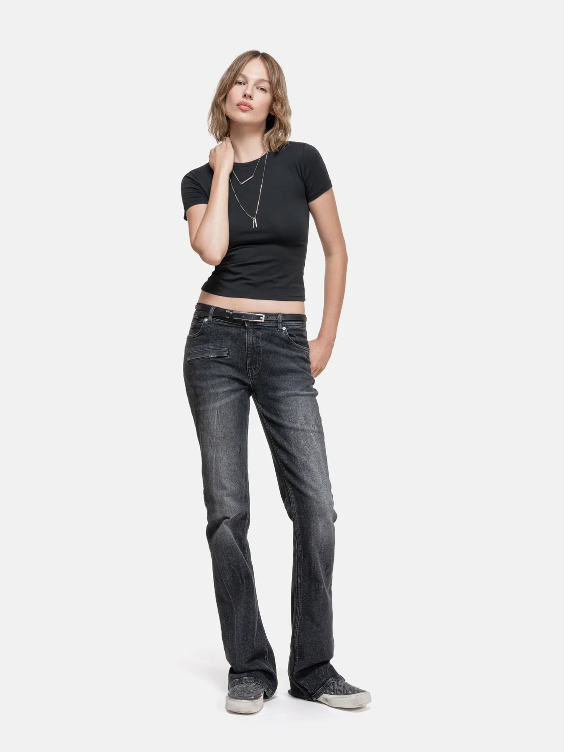 Enrage Fitted tricou damă negru modal elastic