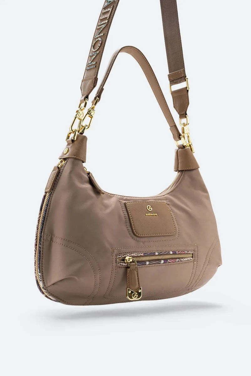 Gattinoni Colorsoul Hobo geantă bej nailon