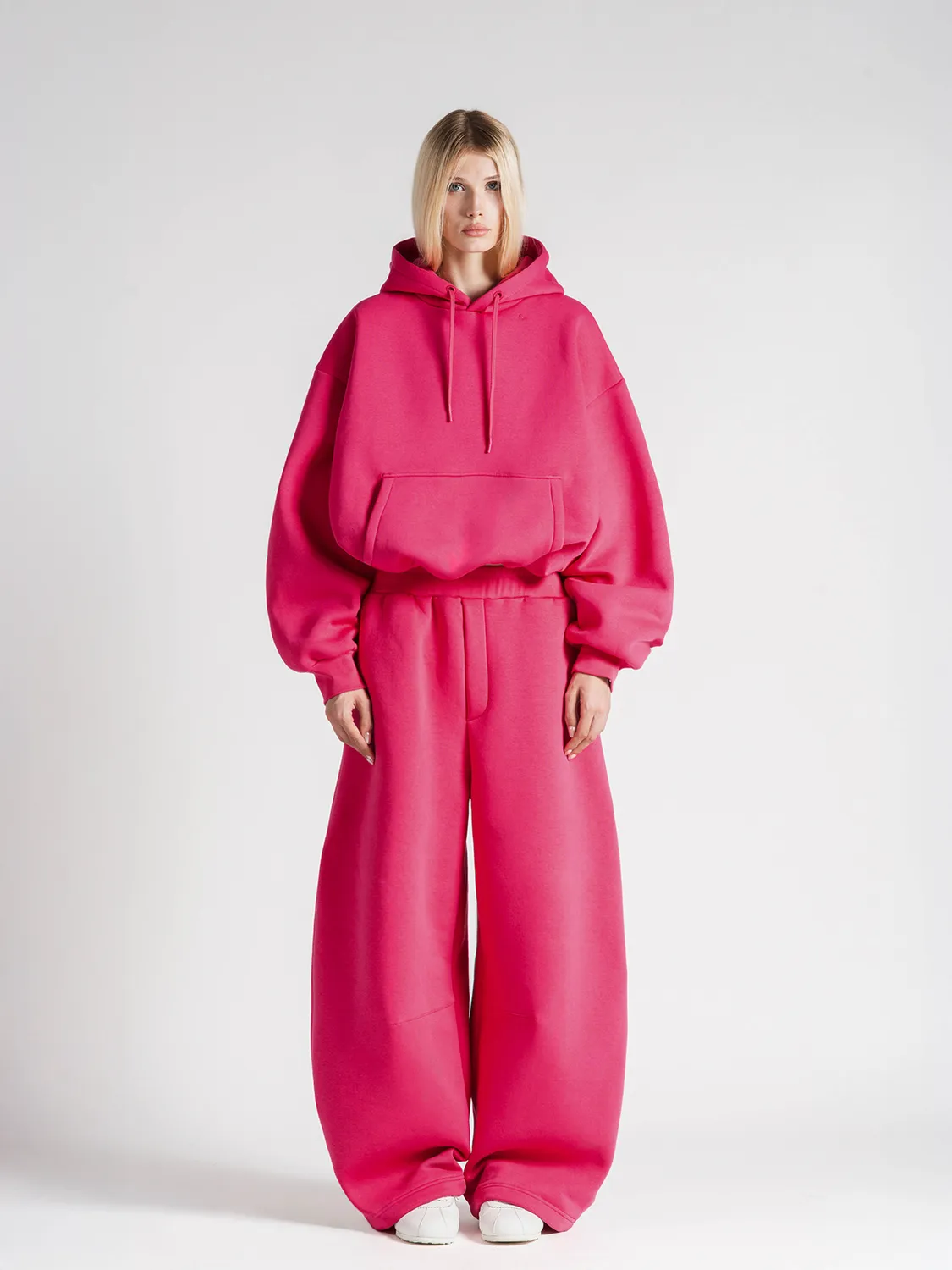 Enrage Bubble pantaloni sport roz grosi bumbac