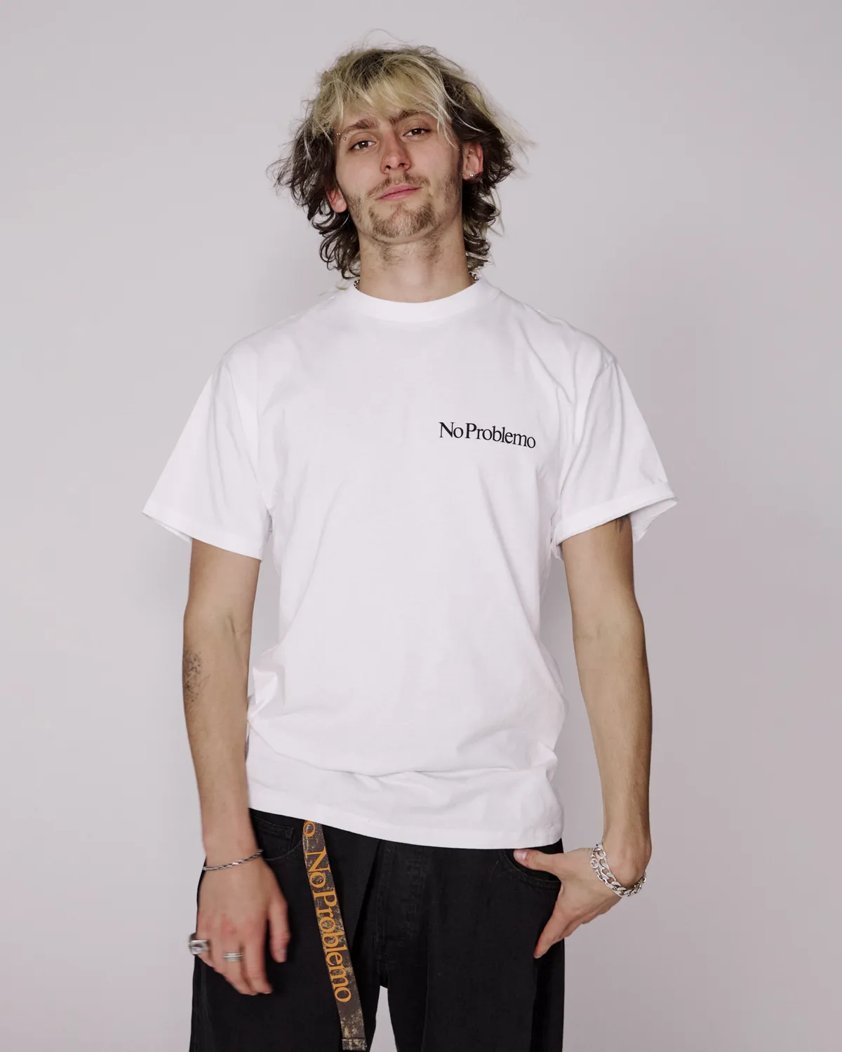 No Problemo Mini Problemo tricou alb bumbac
