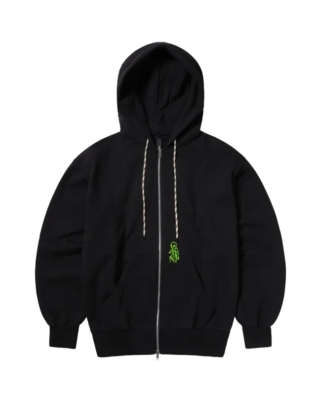No Problemo Mini Alien Zip hanorac negru bumbac