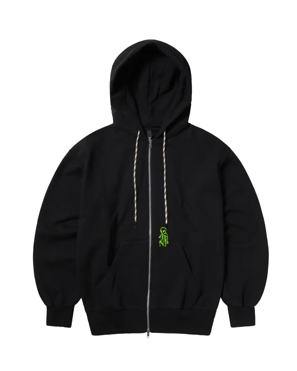 No Problemo Mini Alien Zip hanorac negru bumbac