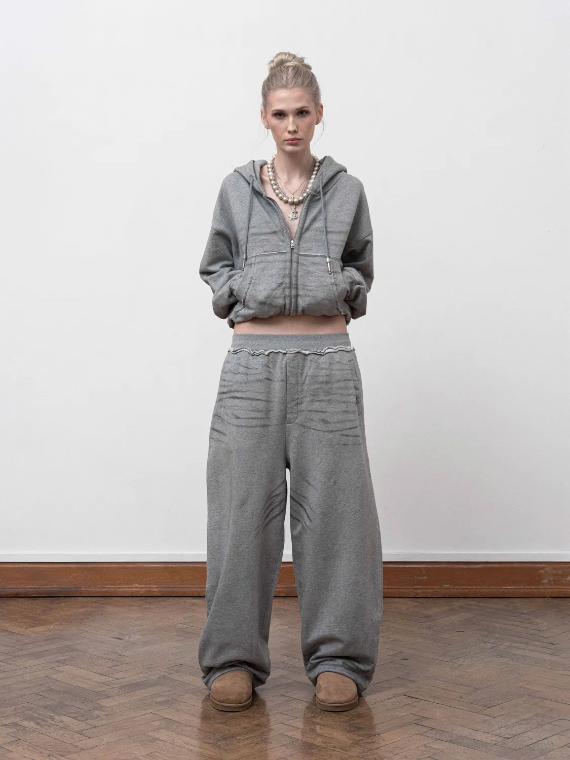 Enrage Dirty Spray pantaloni trening gri largi