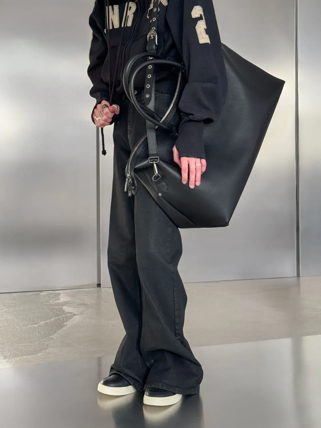 Enrage Geanta Voiaj Piele Neagra 56x38x25