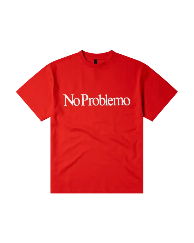 No Problemo tricou rosu bumbac greu clasic
