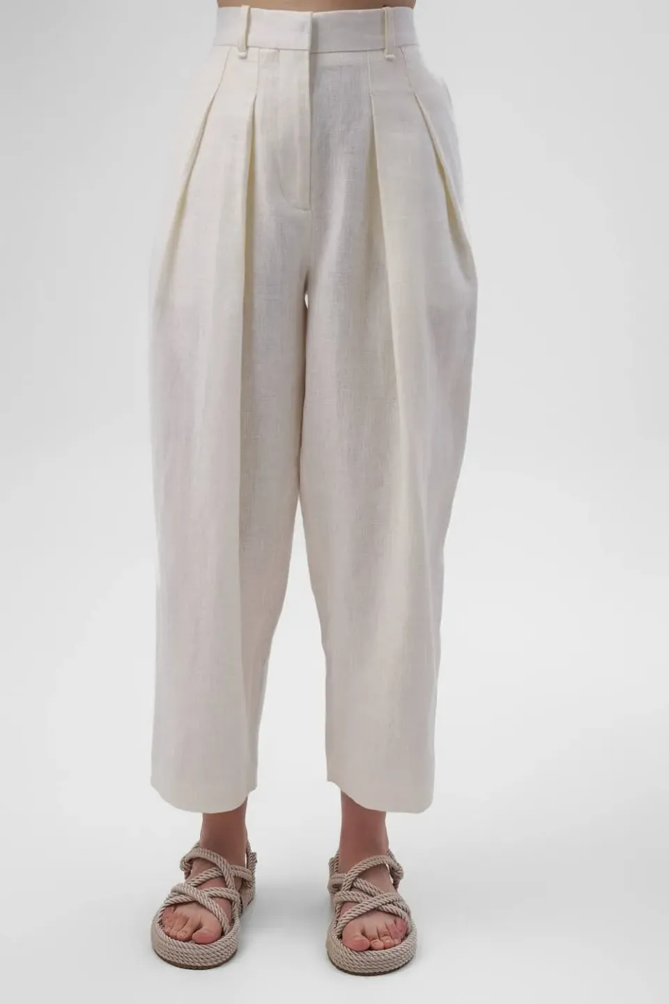 Dualitae MANON pantaloni dama in albi lungime 90 cm