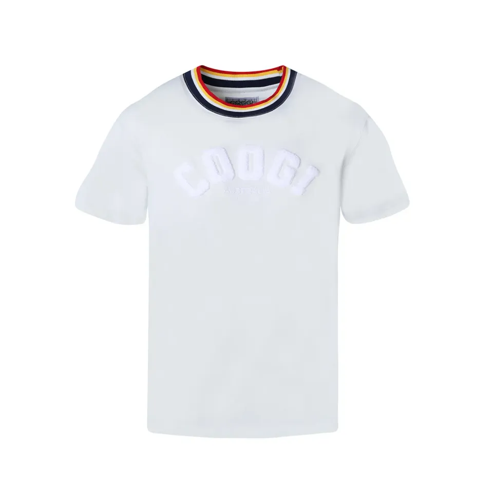 COOGI Block Logo tricou oversized Bone bumbac greu