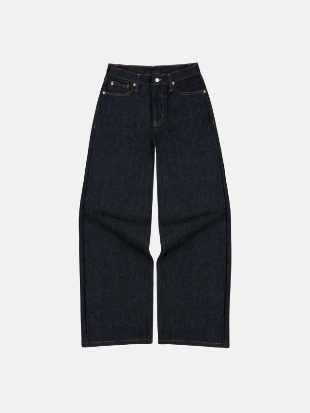 Enrage Bowstons Jeans blugi raw denim largi