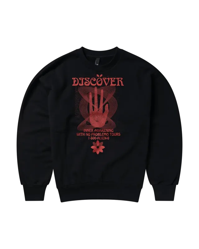 No Problemo Discovery Sweatshirt bluza neagra bumbac