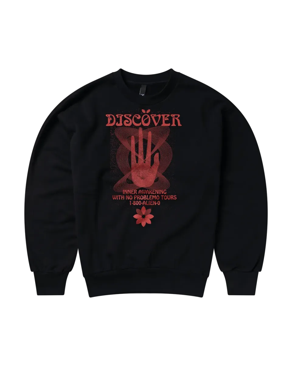 No Problemo Discovery Sweatshirt bluza neagra bumbac
