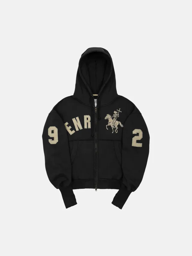 Enrage 2010 Zip Hoodie hanorac negru bumbac