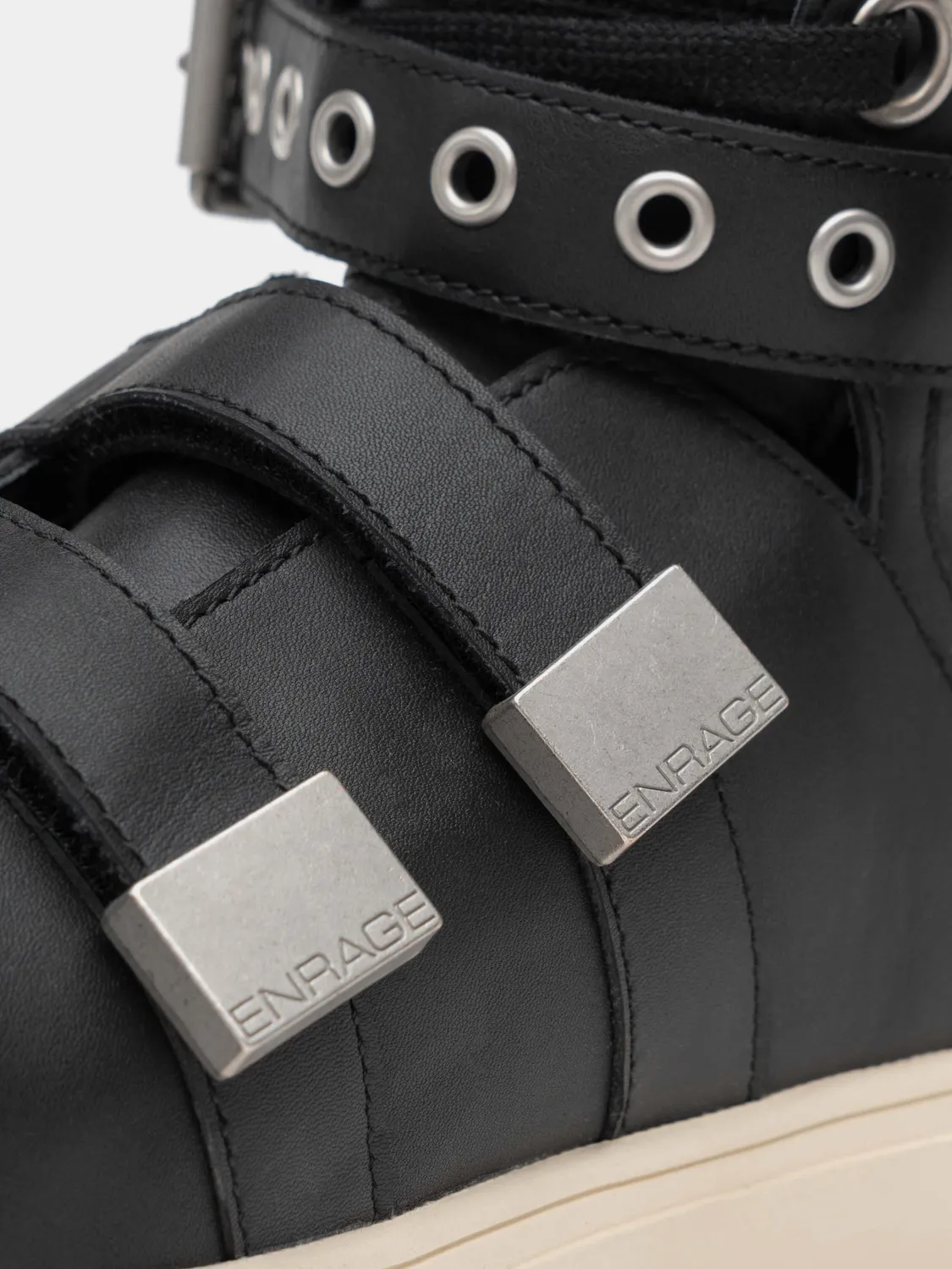 Enrage Stroboscope Sneakers High Top Negri Piele