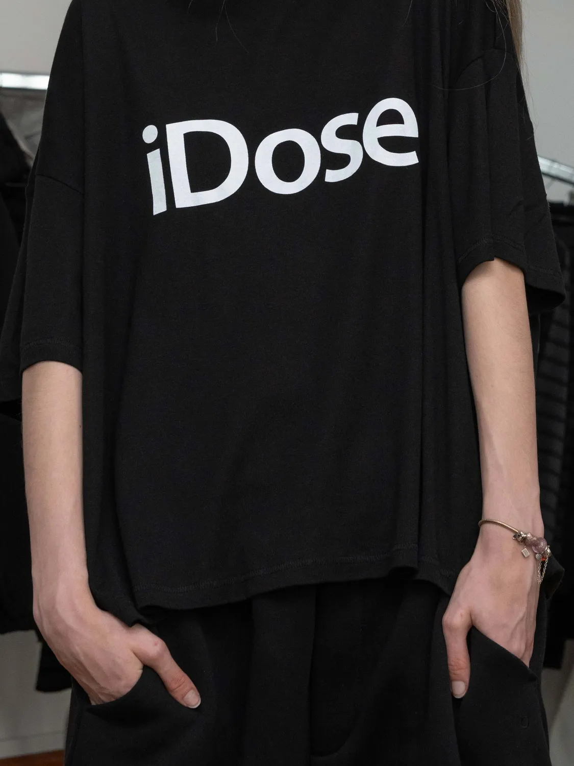 Enrage iDose Rib Baggy tricou negru larg din bumbac
