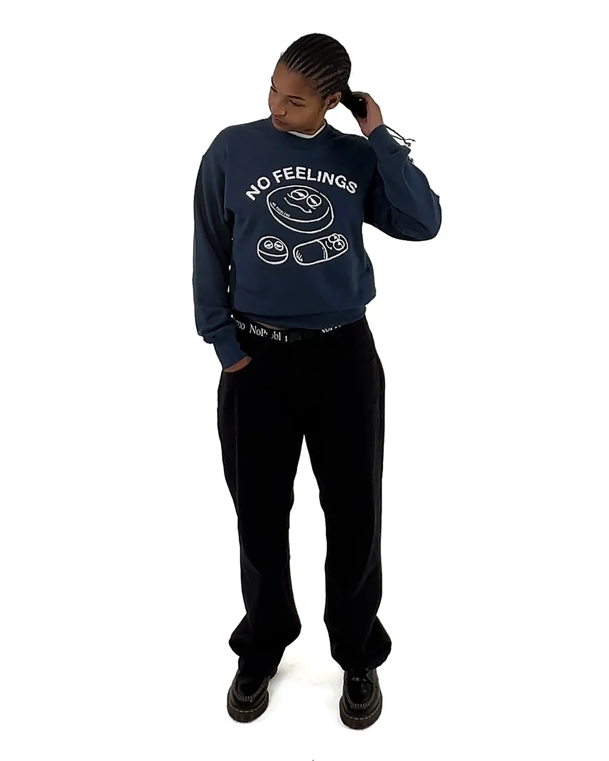 No Problemo Hard Feelings Crew Neck Sweat bluza bleumarin