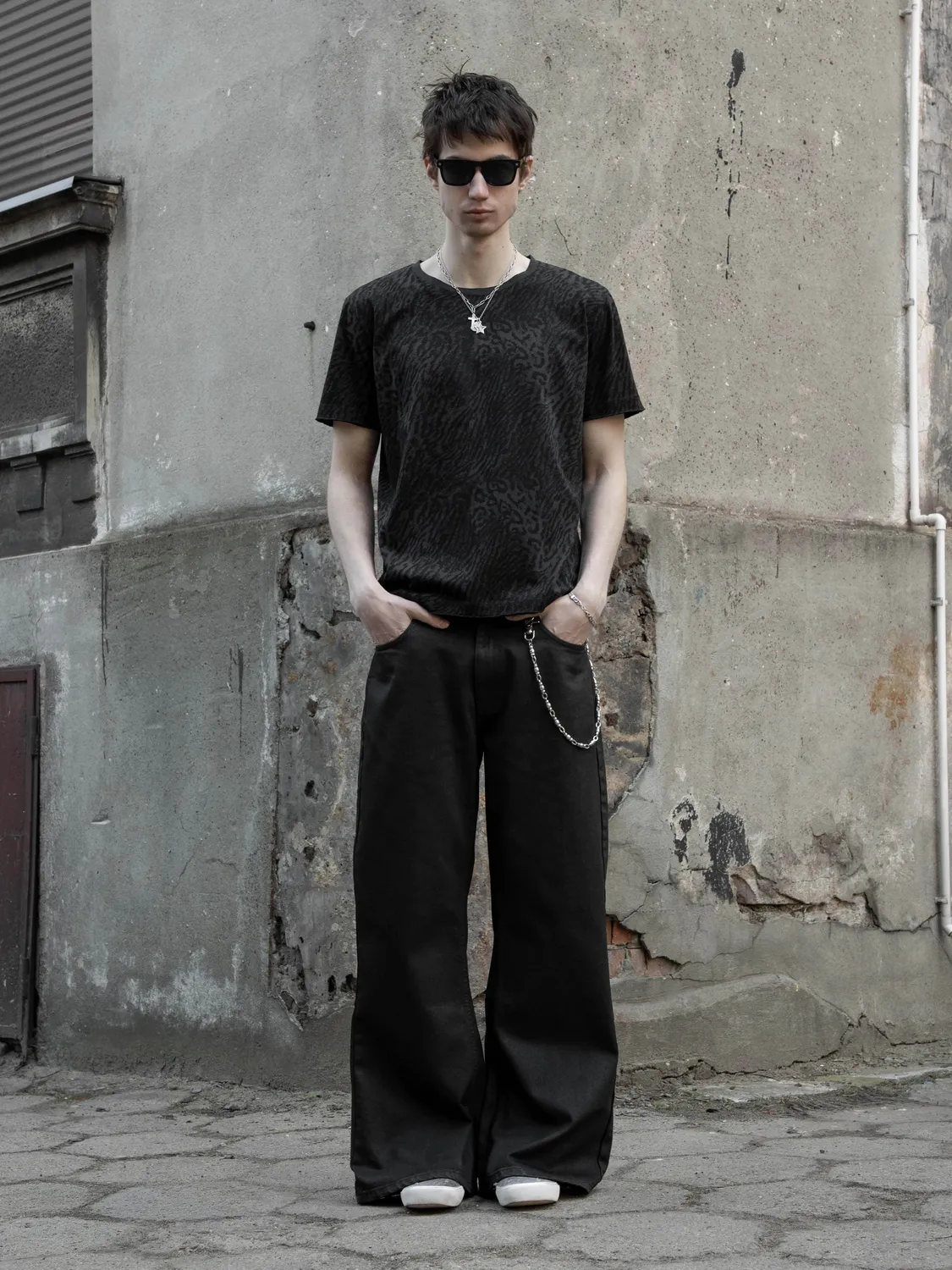Enrage Round Neck Tee tricou leopard negru bumbac