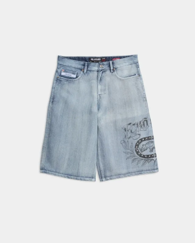 Ecko Red Denim Shorts pantaloni scurti baggy denim