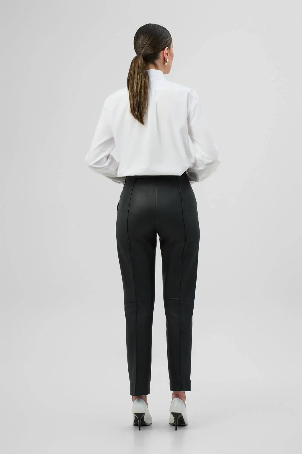 Dualitae GABRIELLE pantaloni piele neagră