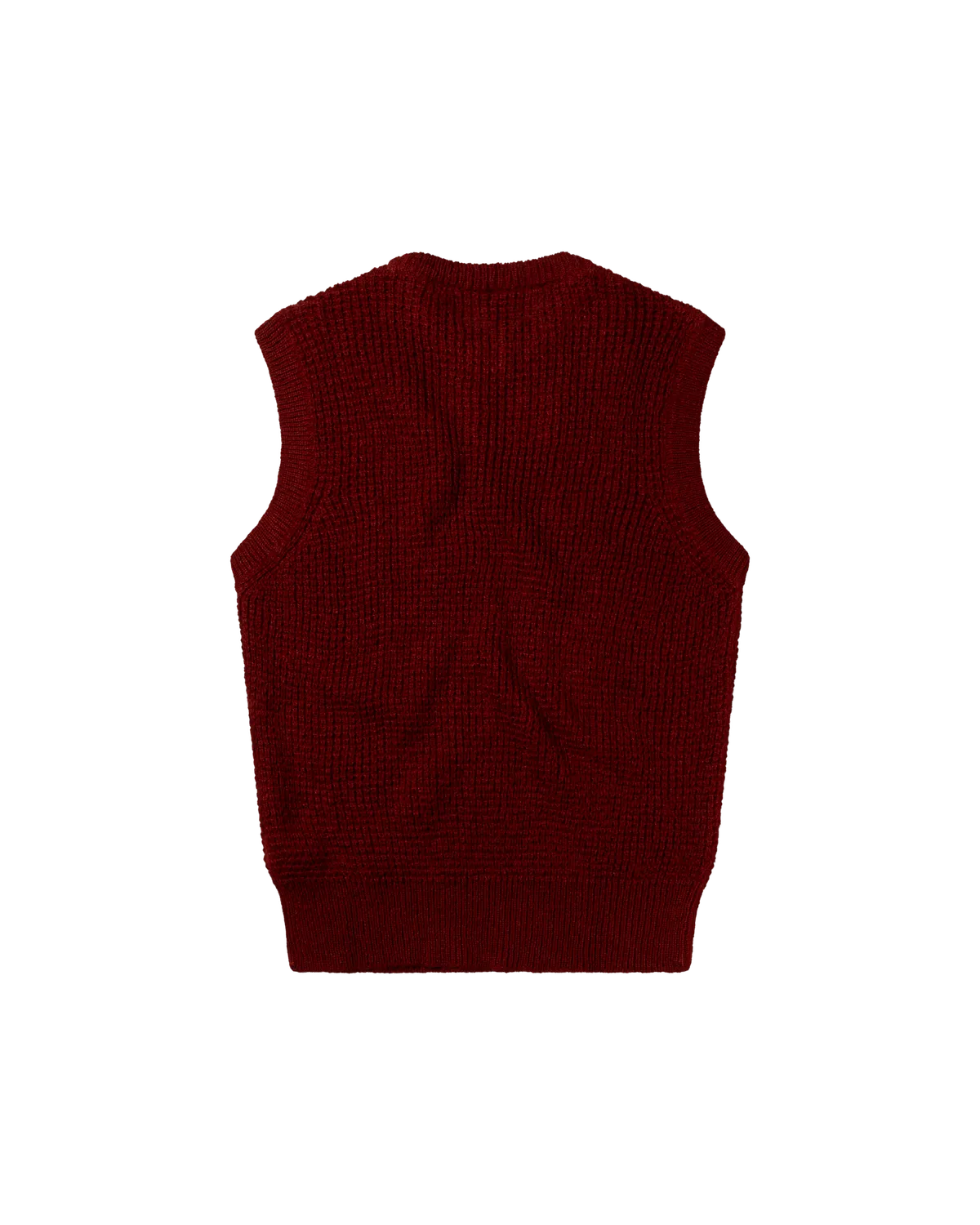 No Problemo Waffle Knit Sweater Vest vesta burgundy