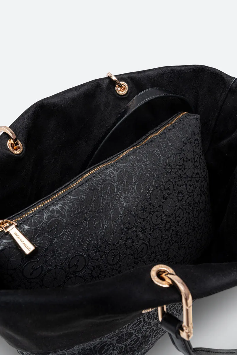 Gattinoni Teodosia geanta umar neagra reversibila