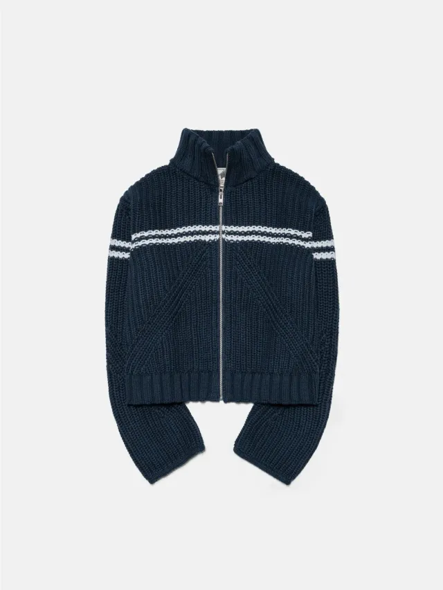 Enrage Zip Sweater pulover bleumarin bumbac