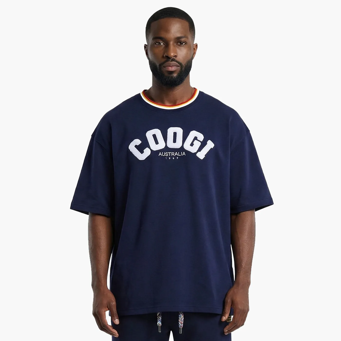 COOGI Block Logo tricou bleumarin supradimensionat