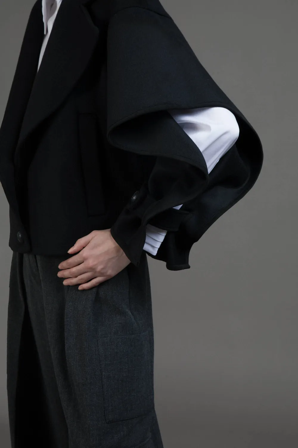 Gattinoni Coat Panno Nero palton lana negru