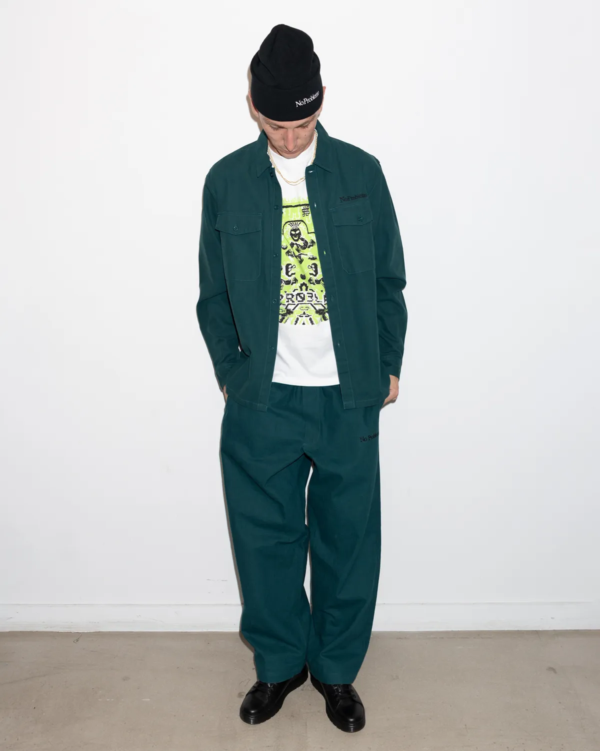 No Problemo Canvas Work Pants pantaloni turcoaz