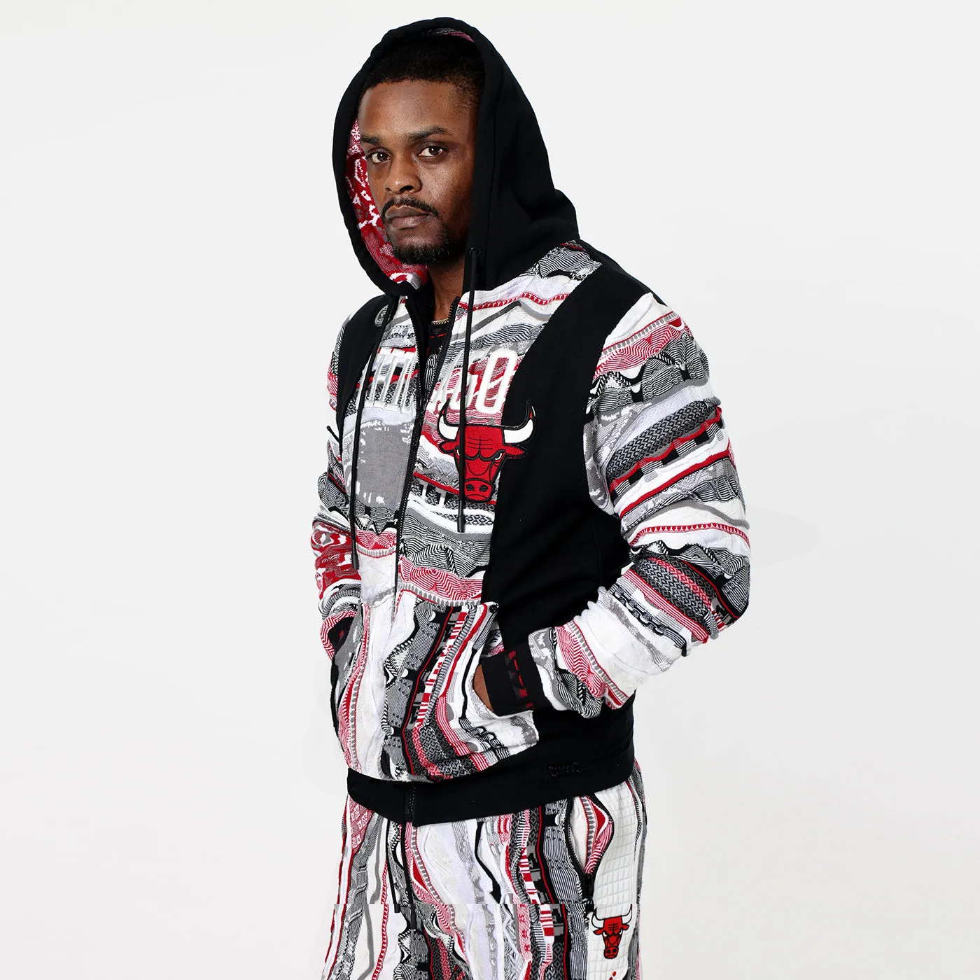 COOGI X NBA X Protege Chicago Bulls hanorac cu fermoar negru