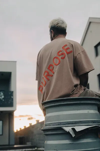 Createdby Purpose tricou oversized bej bumbac