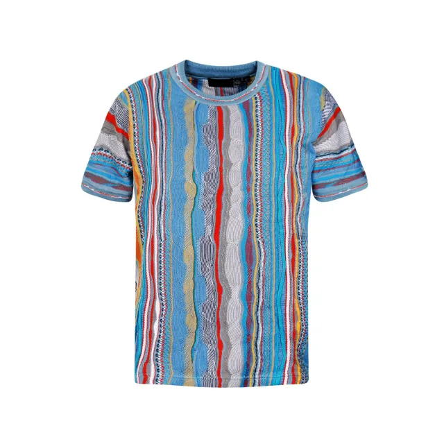 COOGI Light Weight Tricou tricotat gri-albastru bumbac