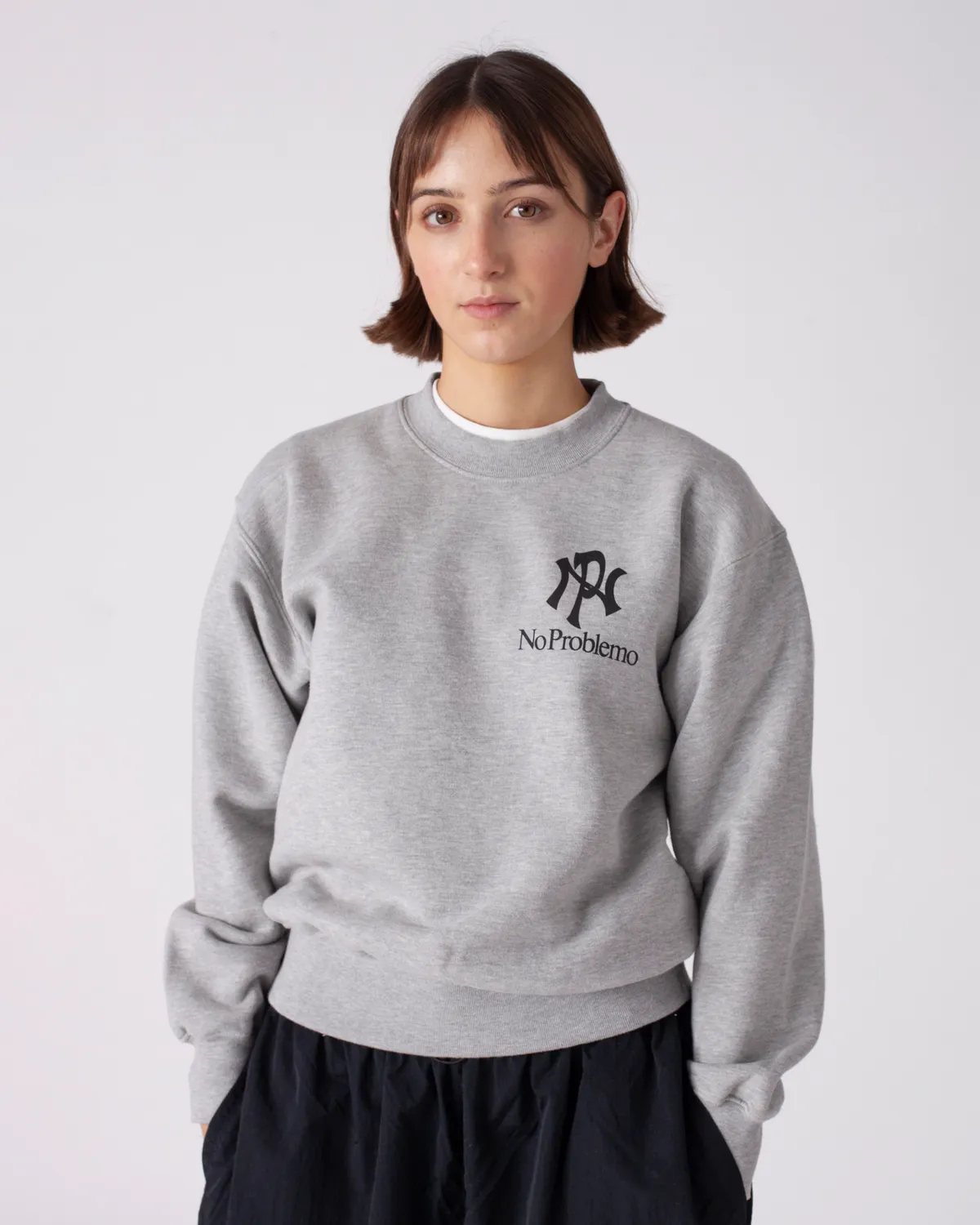 No Problemo NYP Sweatshirt bluză gri melanj bumbac