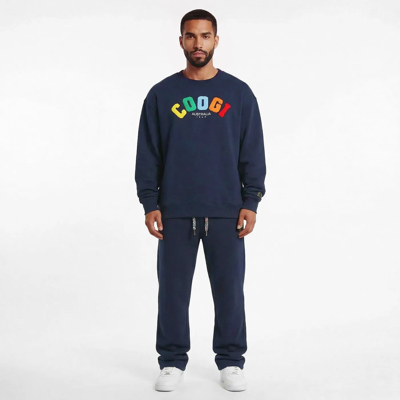 COOGI Crown Reserve Block Logo bluză crew bleumarin oversized