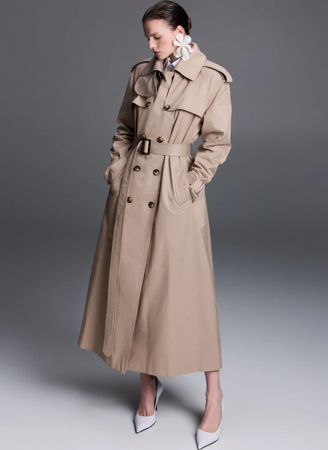 Dualitae trench lung bej arhitectural S-XL