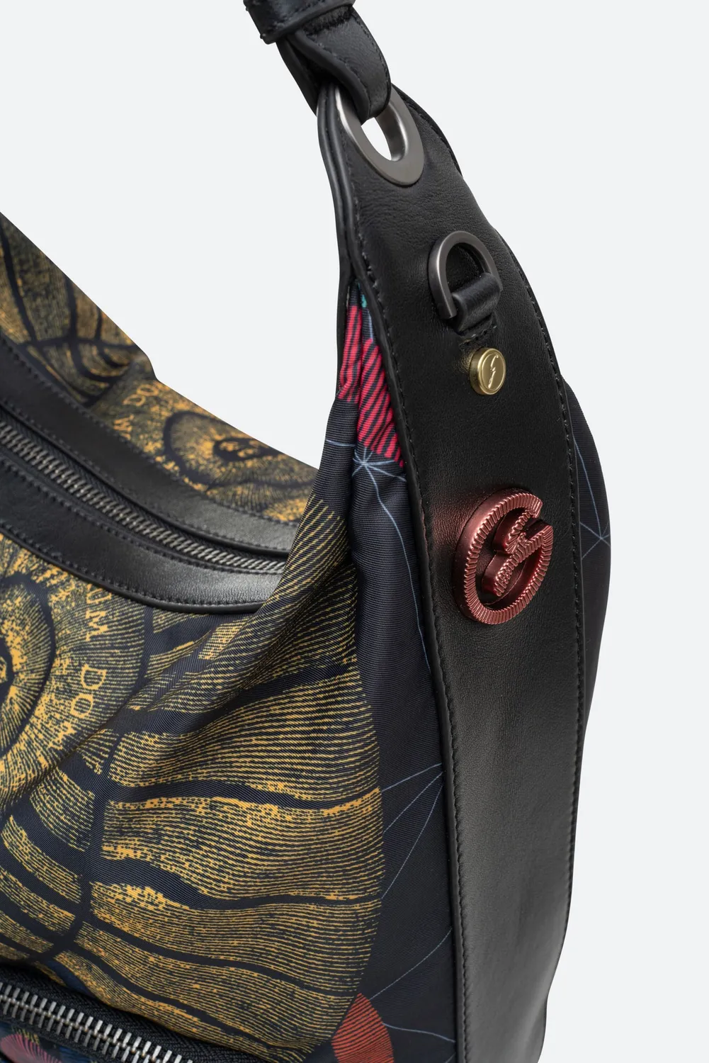 Gattinoni Planetarium Black geanta hobo neagra piele tehnic