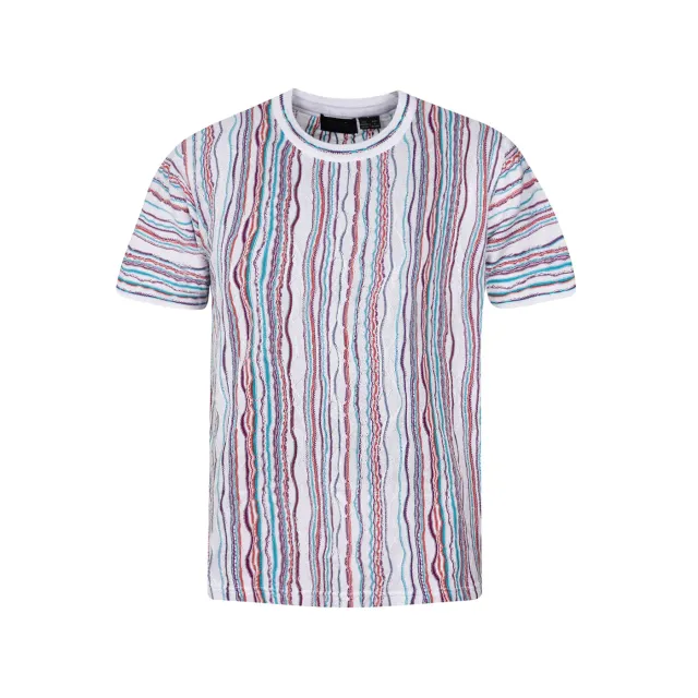 COOGI Light Weight Sweater Knit Tee tricou alb dungi