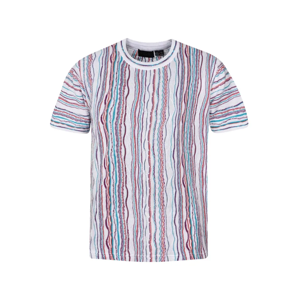 COOGI Light Weight Sweater Knit Tee tricou alb dungi