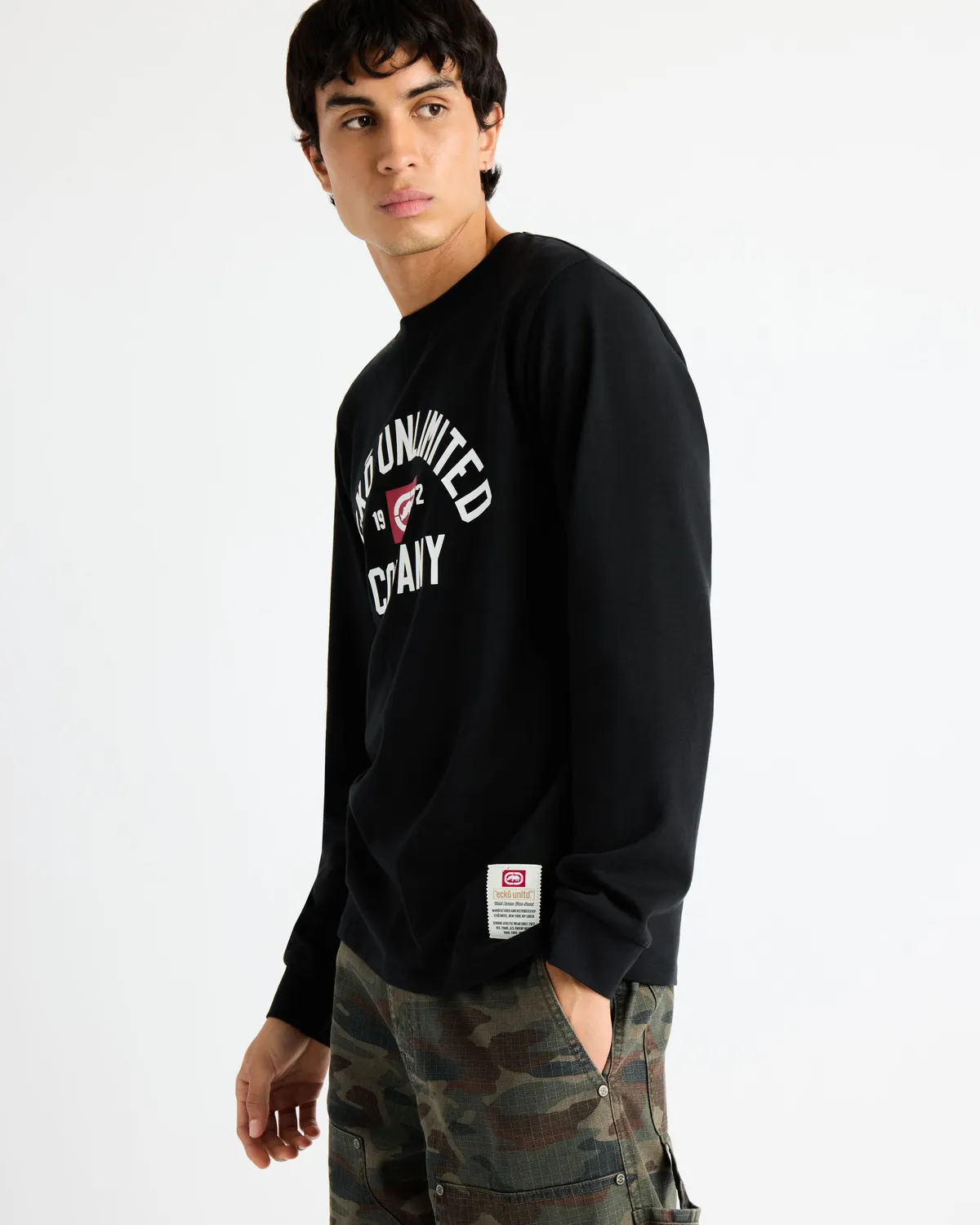 Ecko Red Classic Arch Long Sleeve Tee bluză bumbac