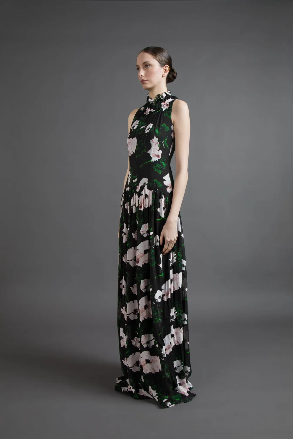 Gattinoni rochie lunga florala vascoza georgette