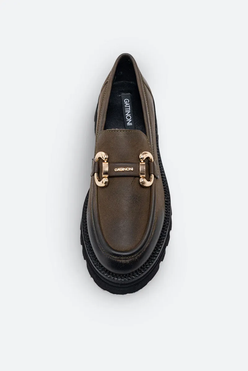 Gattinoni Planetarium Bell Mocasini nubuck khaki damă