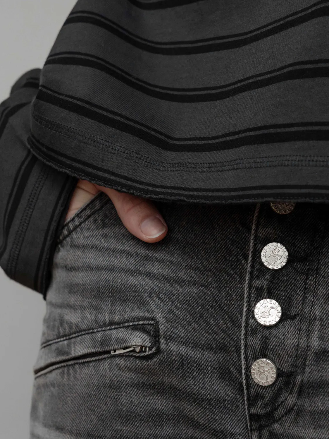 Enrage Baggy bluzon negru dungi bumbac